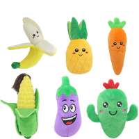 Kiwi fruits and vegetable toy plush for kids durable stuffed squeaky pet toys